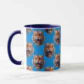 Tiger Head Pattern Design Blue  Mok (Links)