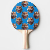 Tiger Head Pattern Design Blue  Tafeltennisbatje (Voorkant)