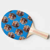 Tiger Head Pattern Design Blue  Tafeltennisbatje (Zijkant)