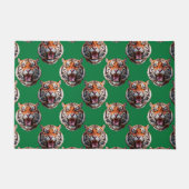 Tiger Head Pattern Design Green  Deurmat (Voorkant)