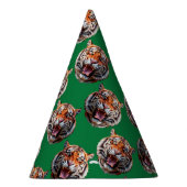 Tiger Head Pattern Design Green  Feesthoedjes (Rechts)
