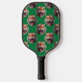 Tiger Head Pattern Design Green  Pickleball Paddle (Voorkant)