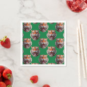 Tiger Head Pattern Design Green Servet (Insitu)