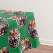 Tiger Head Pattern Design Green  Tafelkleed