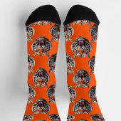 Tiger Head Pattern Design Orange  Sokken (Top)