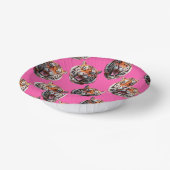 Tiger Head Pattern Design Pink Papieren Kommen (Gebogen)