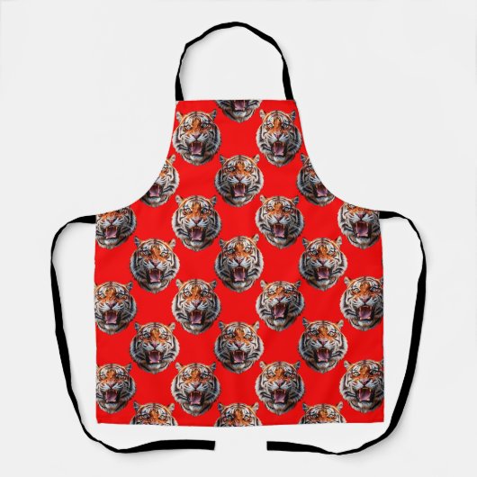 Tiger Head Pattern Design Red Schort (Voorkant)