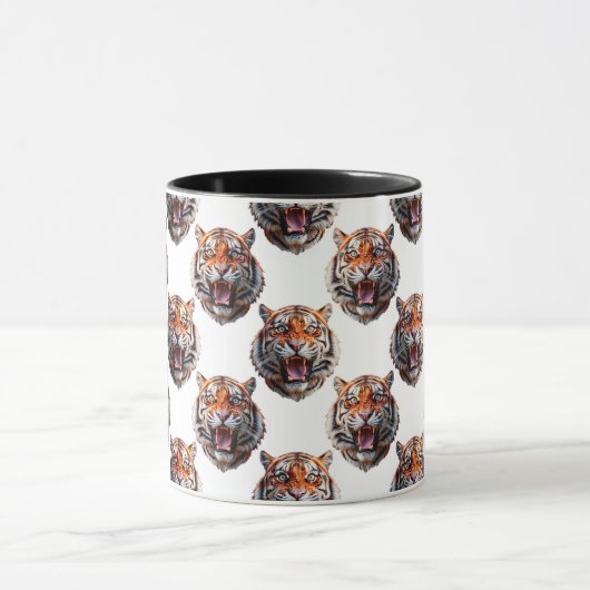 Tiger Head Pattern Design - White   Mok (Midden)