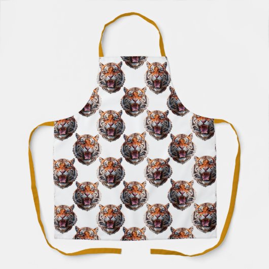 Tiger Head Pattern Design - White Schort (Voorkant)