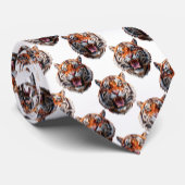 Tiger Head Pattern Design - White   Stropdas