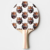 Tiger Head Pattern Design - White   Tafeltennisbatje (Voorkant)