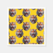Tiger Head Pattern Design Yellow  Servet (Voorkant)