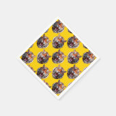 Tiger Head Pattern Design Yellow  Servet (Hoek)