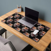 Tiger Head Pattern Design - Zwart Bureaumat