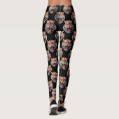 Tiger Head Pattern Design - Zwart Leggings (Achterkant)