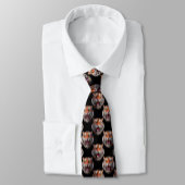 Tiger Head Pattern Design - Zwart Stropdas