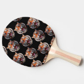 Tiger Head Pattern Design - Zwart Tafeltennisbatje (Zijkant)