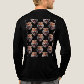 Tiger Head Pattern Design - Zwart Tri-Blend Shirt (Achterkant volledig)
