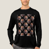 Tiger Head Pattern Design - Zwart Tri-Blend Shirt (Voorkant volledig)