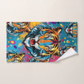 Tiger Head Rainbow colors paint stains Bad Handdoek (Handdoek)