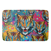 Tiger Head Rainbow colors paint stains Badmat (Voorkant)