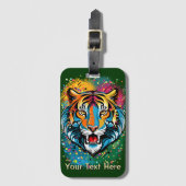 Tiger Head Rainbow colors paint stains Bagagelabel (Voorkant (verticaal))