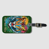 Tiger Head Rainbow colors paint stains Bagagelabel (Voorkant (horizontaal))