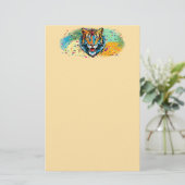Tiger Head Rainbow colors paint stains Briefpapier (Staand voorkant)