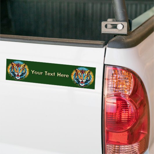 Tiger Head Rainbow colors paint stains Bumpersticker (Op Truck)