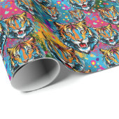 Tiger Head Rainbow colors paint stains Cadeaupapier (Rol Hoek)