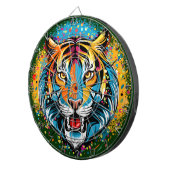 Tiger Head Rainbow colors paint stains Dartbord (Voorkant Rechts)
