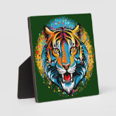 Tiger Head Rainbow colors paint stains Fotoplaat (Voorkant)