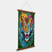 Tiger Head Rainbow colors paint stains Hangend Wandkleed (Gebogen)