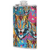 Tiger Head Rainbow colors paint stains Heupfles (Links)