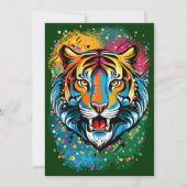 Tiger Head Rainbow colors paint stains Kaart (Voorkant)