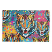 Tiger Head Rainbow colors paint stains Kussensloop (Achterkant)