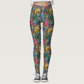 Tiger Head Rainbow colors paint stains Leggings (Voorkant)
