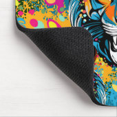 Tiger Head Rainbow colors paint stains Muismat (Hoek)