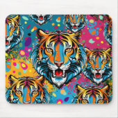 Tiger Head Rainbow colors paint stains Muismat (Voorkant)