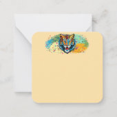 Tiger Head Rainbow colors paint stains Notitiekaartje (Voorkant)