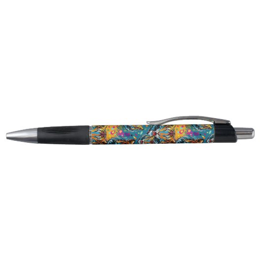 Tiger Head Rainbow colors paint stains Pen (Bovenkant)