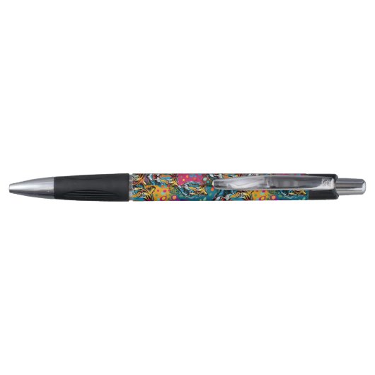 Tiger Head Rainbow colors paint stains Pen (Achterkant)