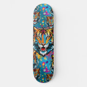 Tiger Head Rainbow colors paint stains Persoonlijk Skateboard (Voorkant)