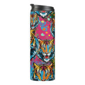 Tiger Head Rainbow colors paint stains Thermosbeker (Geroteerd rechts)