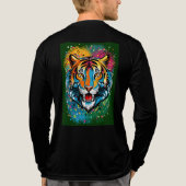 Tiger Head Rainbow colors paint stains Tri-Blend Shirt (Achterkant volledig)