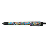 Tiger Head Rainbow colors paint stains Zwarte Inkt Pen (Bodem)