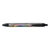 Tiger Head Rainbow colors paint stains Zwarte Inkt Pen (Achterkant)