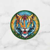 Tiger Head Rainbow kleuren verf vlekken Confetti (Kleine voorkant)