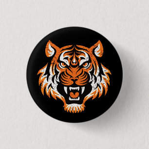 Tiger Head Ronde Button 3,2 Cm