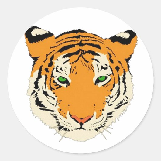 Tiger Head Ronde Sticker (Voorkant)